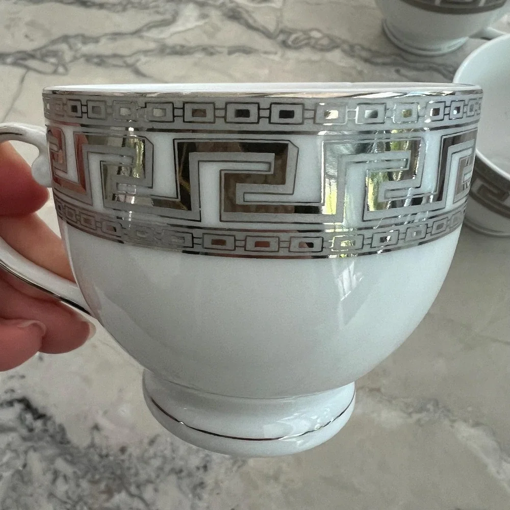 Casati‎ Bavaria Greek Key Silver Pewter dish assortment